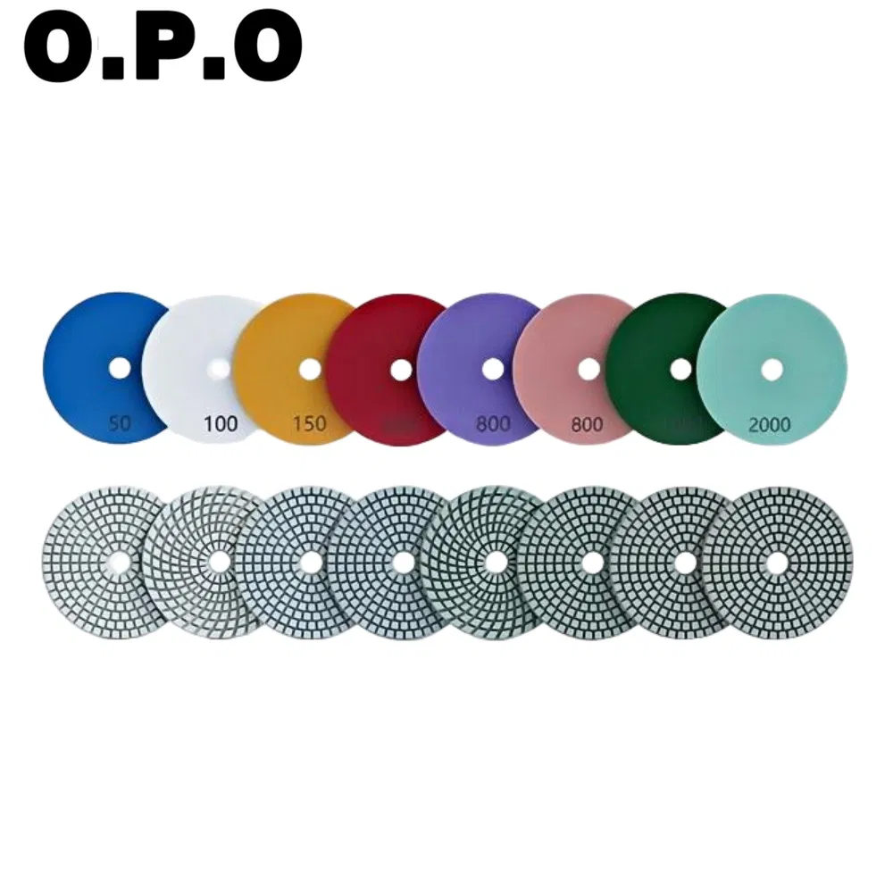 Customized 4'' Diamond Polishing Pads Marble Stone Wet Water Grinding Disc for Floor Marble Car Bodies 100mm Abrasive Pad