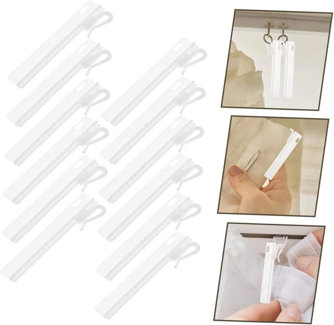Hot Sell Plastic Curtain Hooks for Window Use Heavy Duty Pinch Pleated Curtain Rings