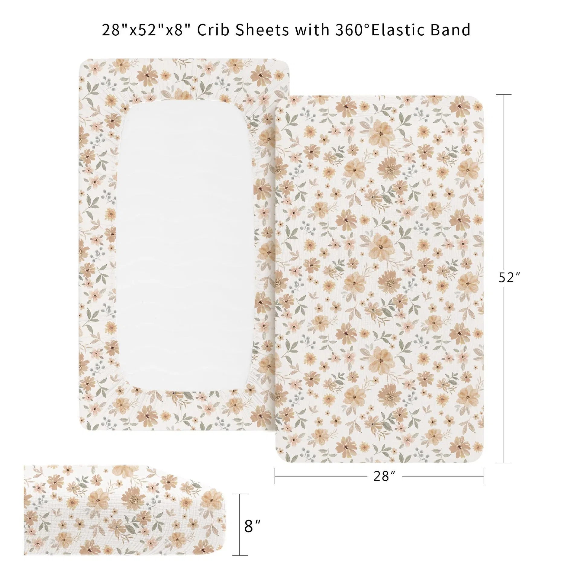 Top Manufacturer Cotton Fitted Bed Sheet for Baby Crib Soft Hypoallergenic Waterproof Crib Sheet Newborn Safe Sleep