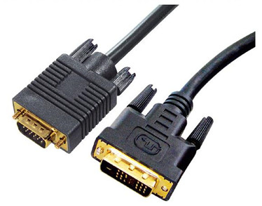 DVI to VGA Cable, Dual Link DVI-I 24+5 Male to VGA Male Cable
