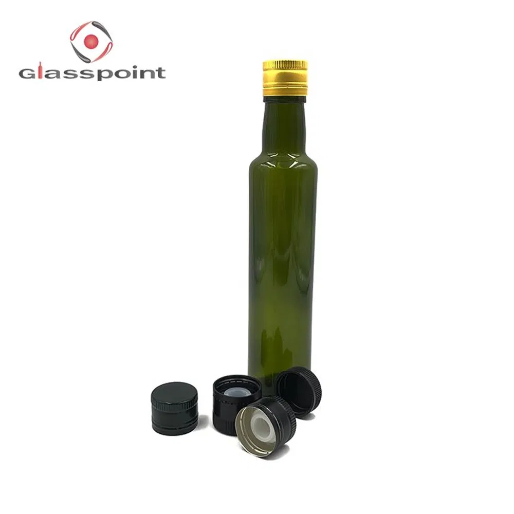 OEM 250ml Empty Round Green Vinegar Glass Olive Oil Bottle