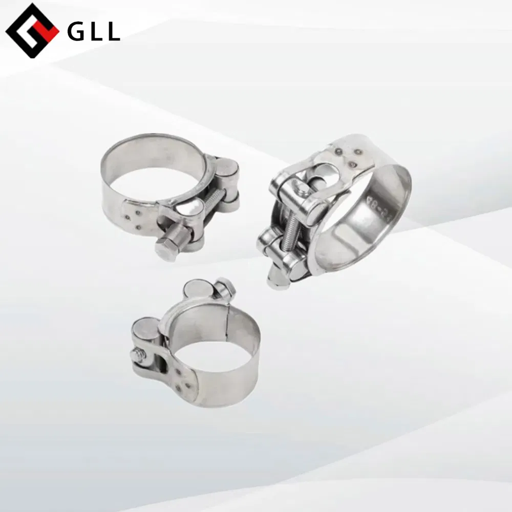 Heavy Duty Single Bolt Strong Durable Reinforced Steel Pipe Hose Clamps Fittings