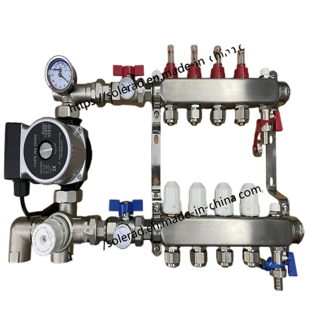 Sld 2-12 Port Stainless Steel Manifold Pre Assembled for Underfloor Heating Applications