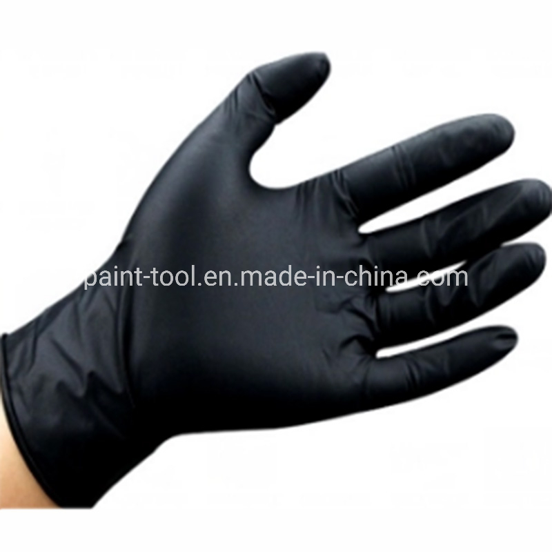 Disposable Black Examination Nitrile Gloves for Automotive