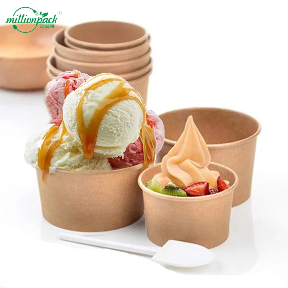 Kraft Paper Ice Cream Cup in Multiple Sizes for Various Portion Requirements