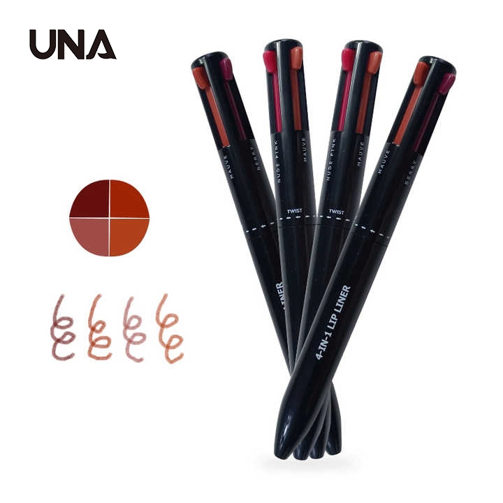 Private Label Customize Long Lasting Lip Liner 4 Refills 4 Colors Lipliner Pencil 4in1 Makeup Pen
