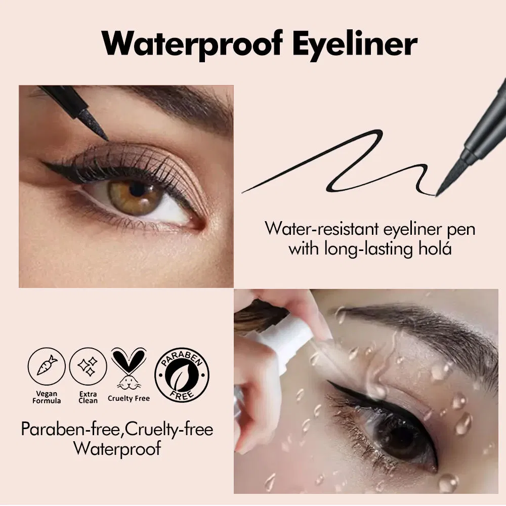 Quick Dry Black Liquid Eyeliner Waterproof Smooth Long Lasting Eyeliner Pen