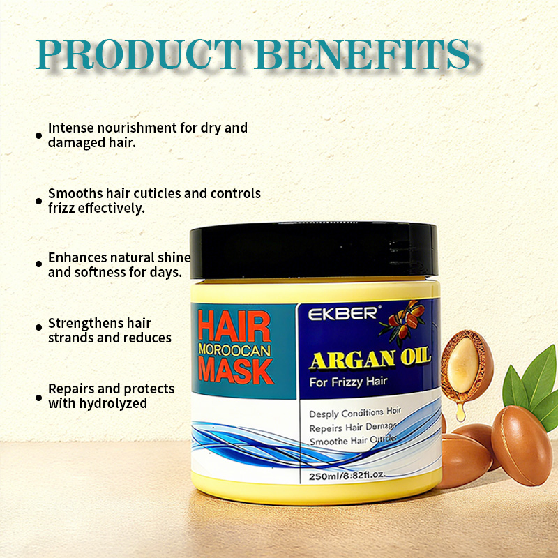 Anti-Frizz Hair Creamy Mask Deep Moisturizing Argan Oil Hair Repair Treatment Moroccan Argan Oil Hair Mask