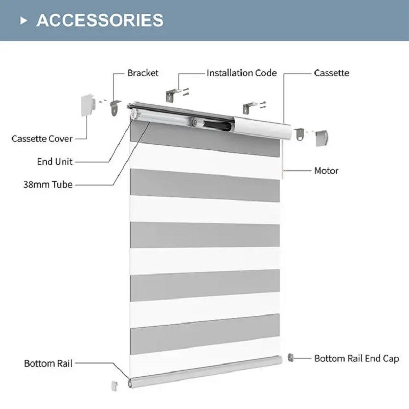 Casual Light Filtering Dual Shades/Day and Night Blind/ Zebra Blind/Dual Blind