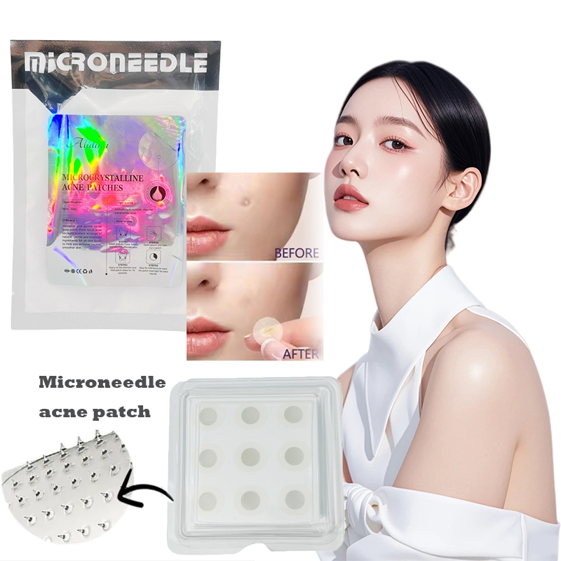 OEM White Microneedles Anti Aging Eye Patch Round Acne Pimple Patch Dissolved Micro Needle Acne Dark Spot Removal Patch