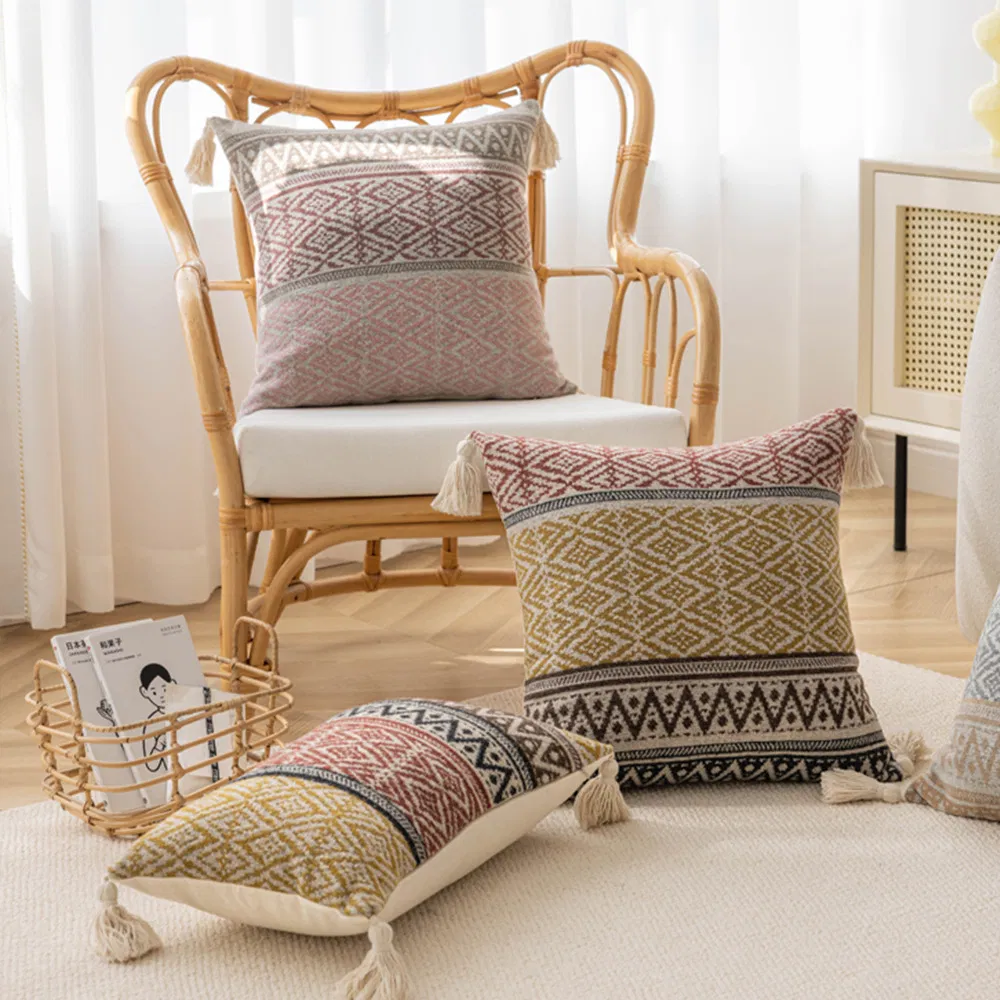 Bohemian Pillow Covers Throw Pillow Case Cover with Tassels Modern Living Room Pillow Covers