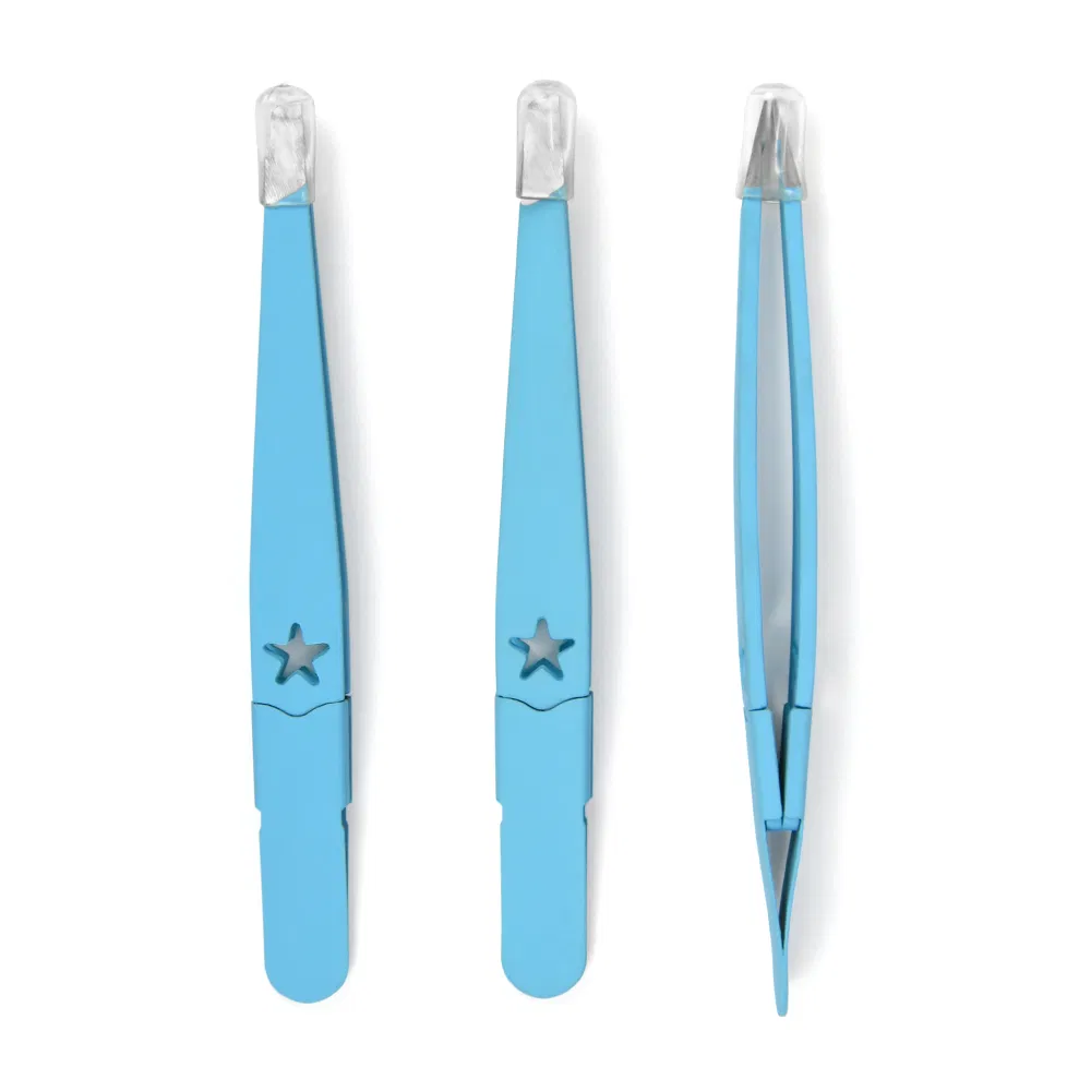 Slanted Tip Lash Eyebrow Hair Tweezers Stainless Steel Squared Tweezer for Eyelash Extensions