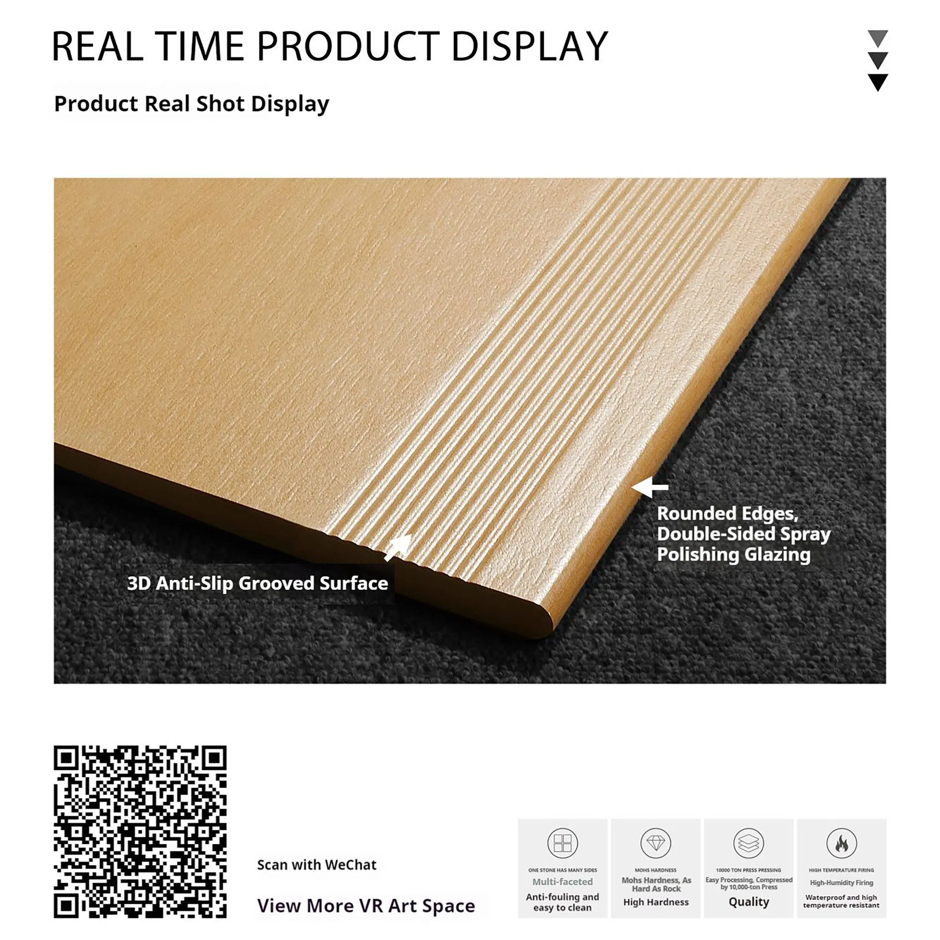 Super Strong Porcelain Stair Tile with Exceptional Wear Resistance Feature