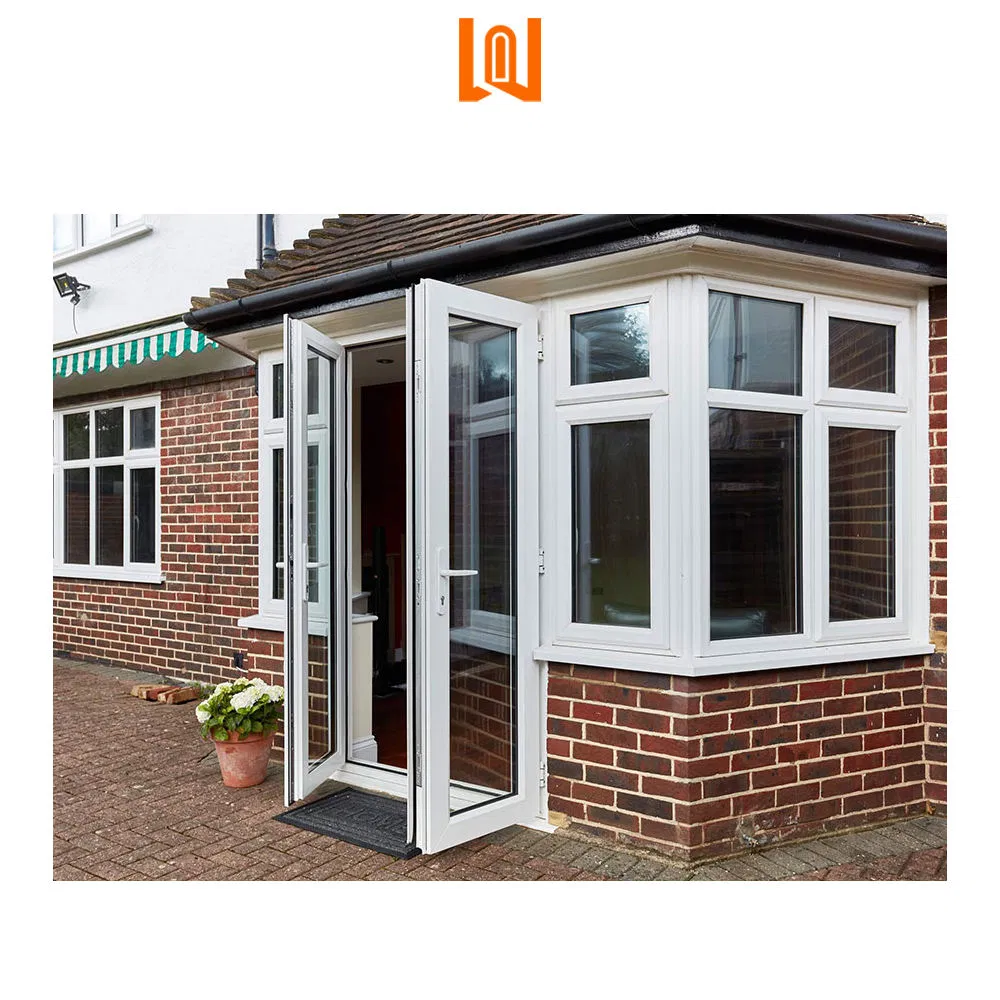 Wanjia Customized Modern Styles Home Exterior Glass UPVC Casement PVC Door