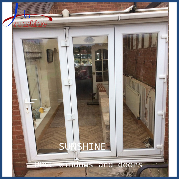 Exterior French Patio Bifold Sliding Doors UPVC/PVC Glass Folding Doors