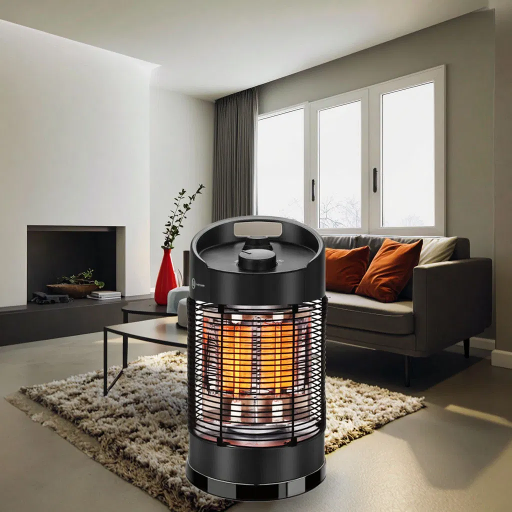 Portable Outdoor Mini Electric Space Infrared Heater Black Fashionable Adjustable Thermostat
