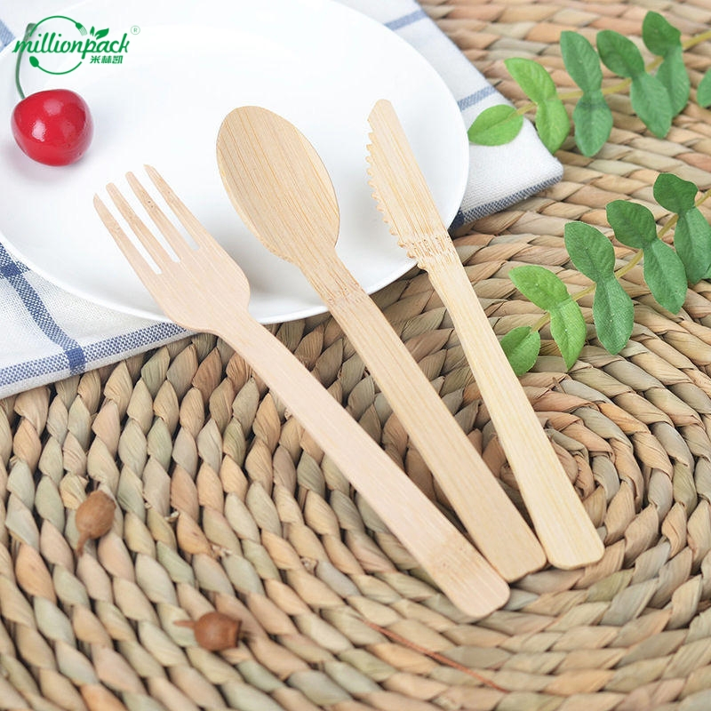 Portable Wooden Cutlery Kit with Carrying Case Custom Printed Logo Set