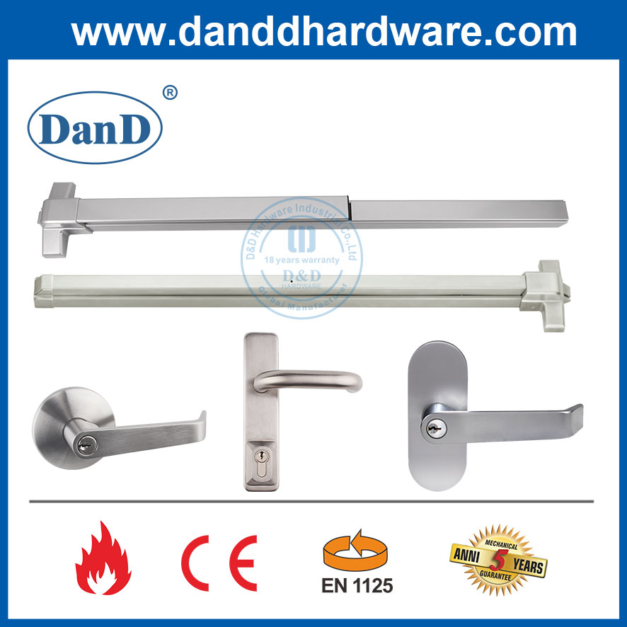 CE Stainless Steel Fire Rated Lever Trim with Lock for Panic Bar