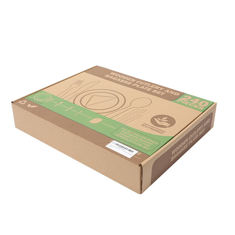 Christmas Home Party Dinnerware Set, Biodegradable Disposable Bagasse (40-people)