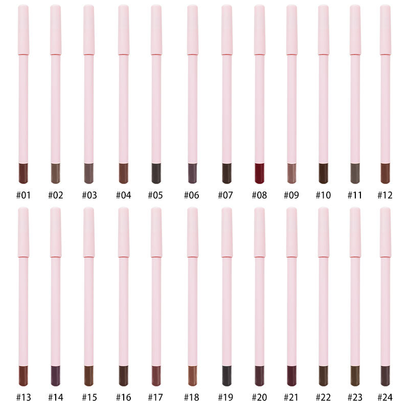 24 Colors Waterproof High Pigment Pink Brown Lip Liner Matte Lipliner Pencil