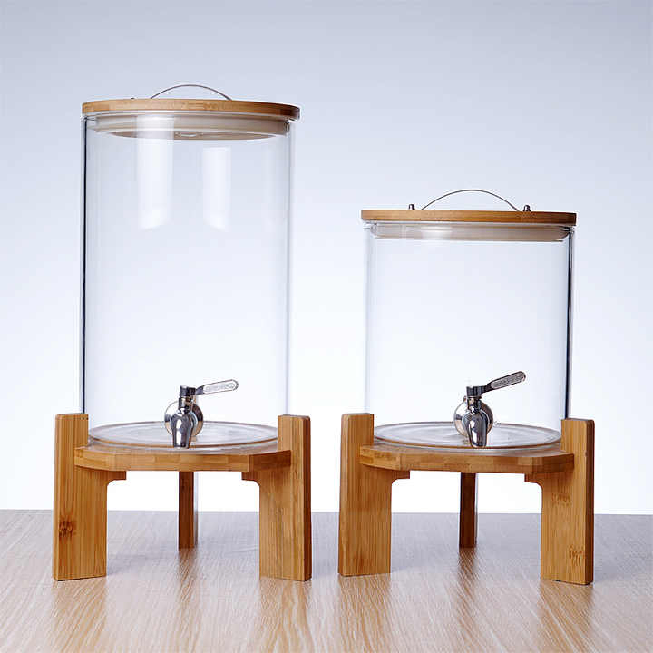 Large Glass Wine Making Jar High Borosilicate Glass Brewing Wine Barrel Household Beverage Dispenser Fermentation Container