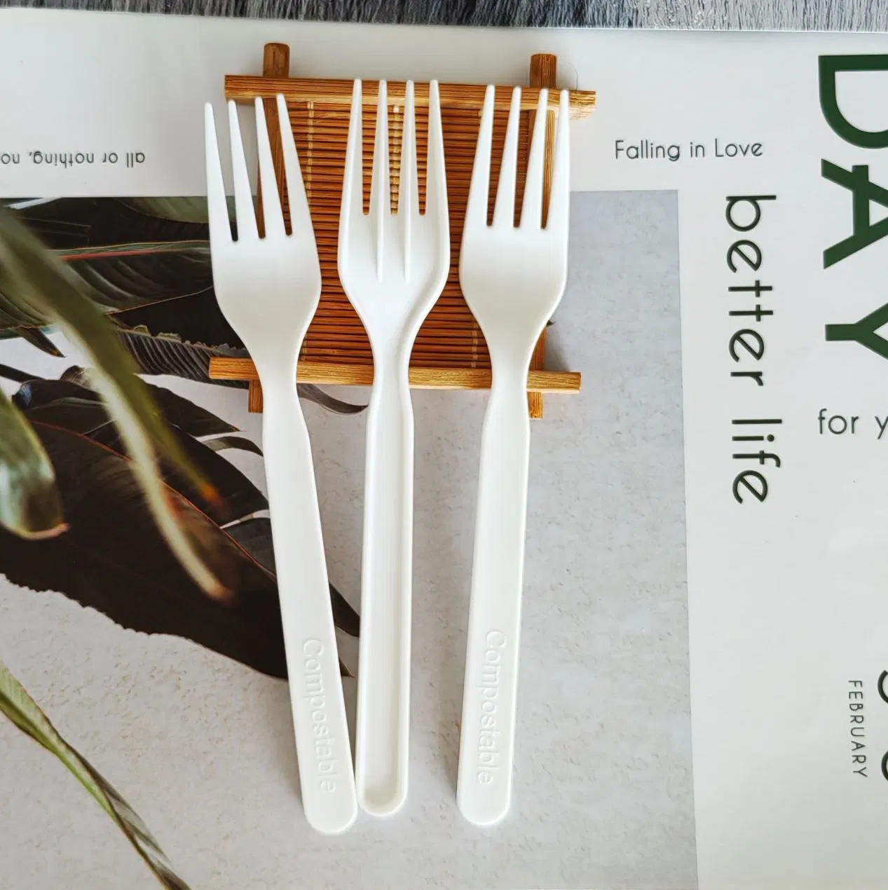High Quality Factory Price Eco Compostable Forks Disposable PLA Cutlery Fork Knife