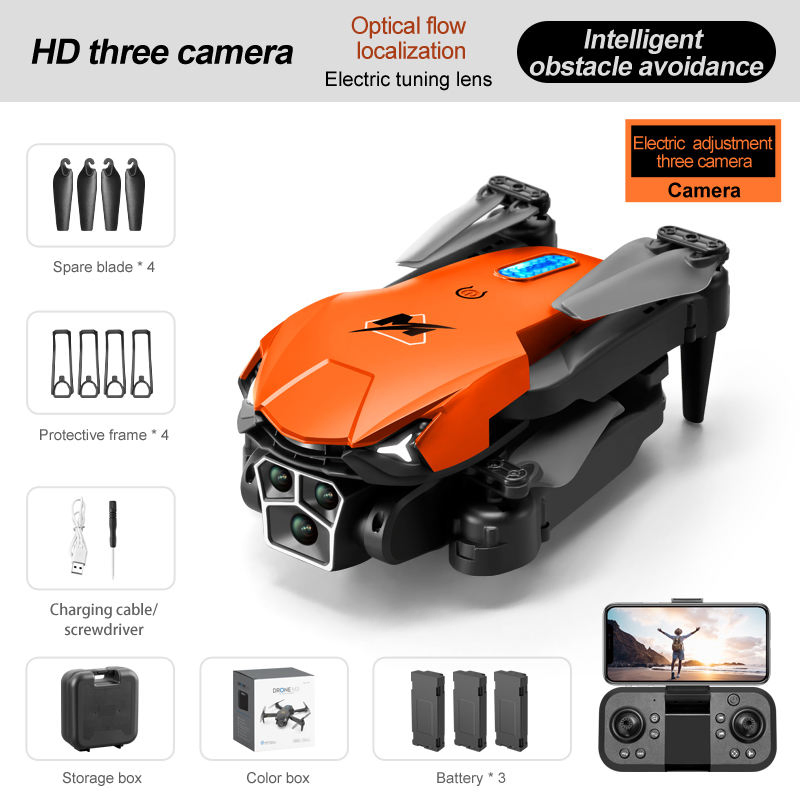 Orange 4K Drone High Resolution Camera Drone Long Range Drone for Three Video Aerial Photographone