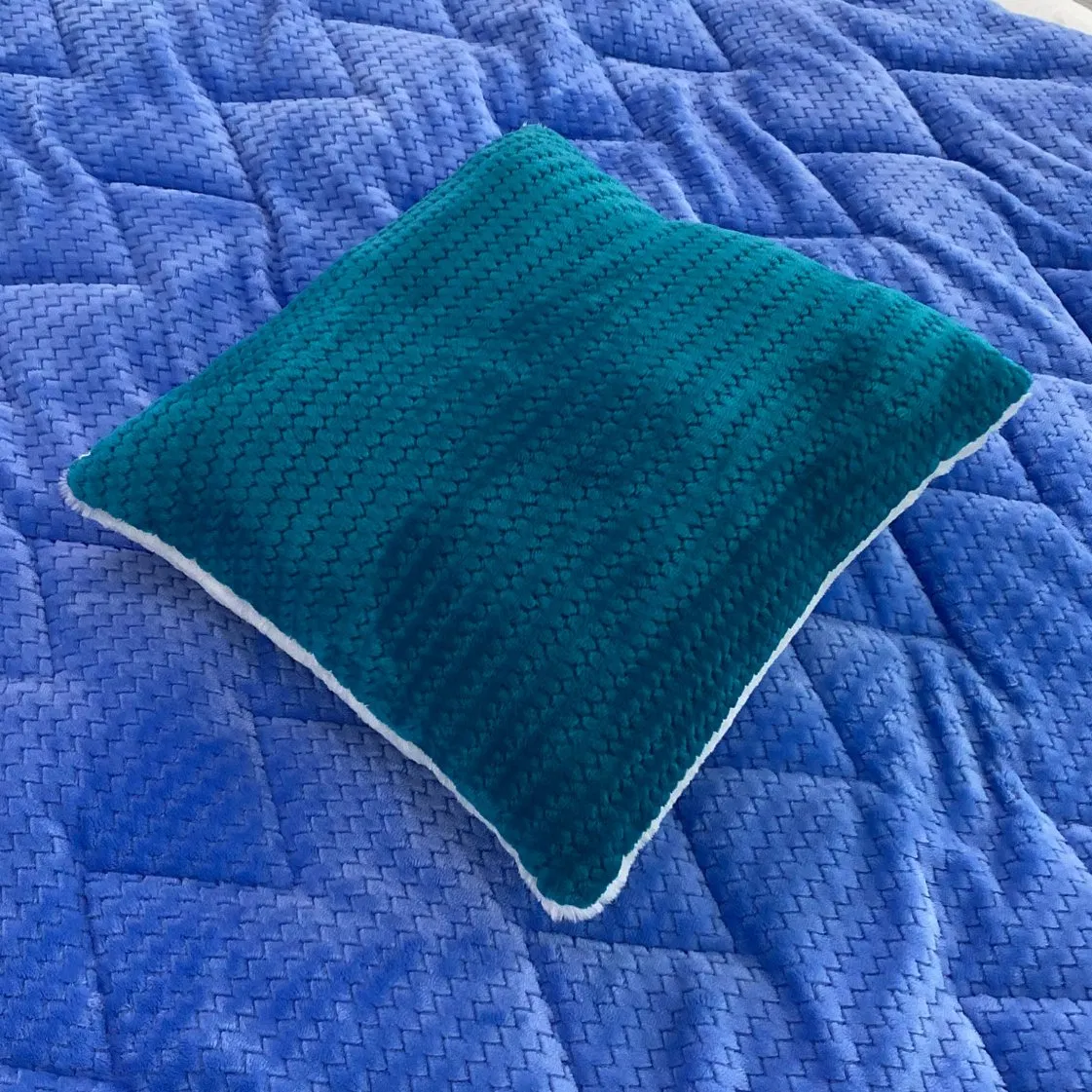 Plain Polyester Pongee 190t in The Back Part Flannel Cushion Pillow for Sofa