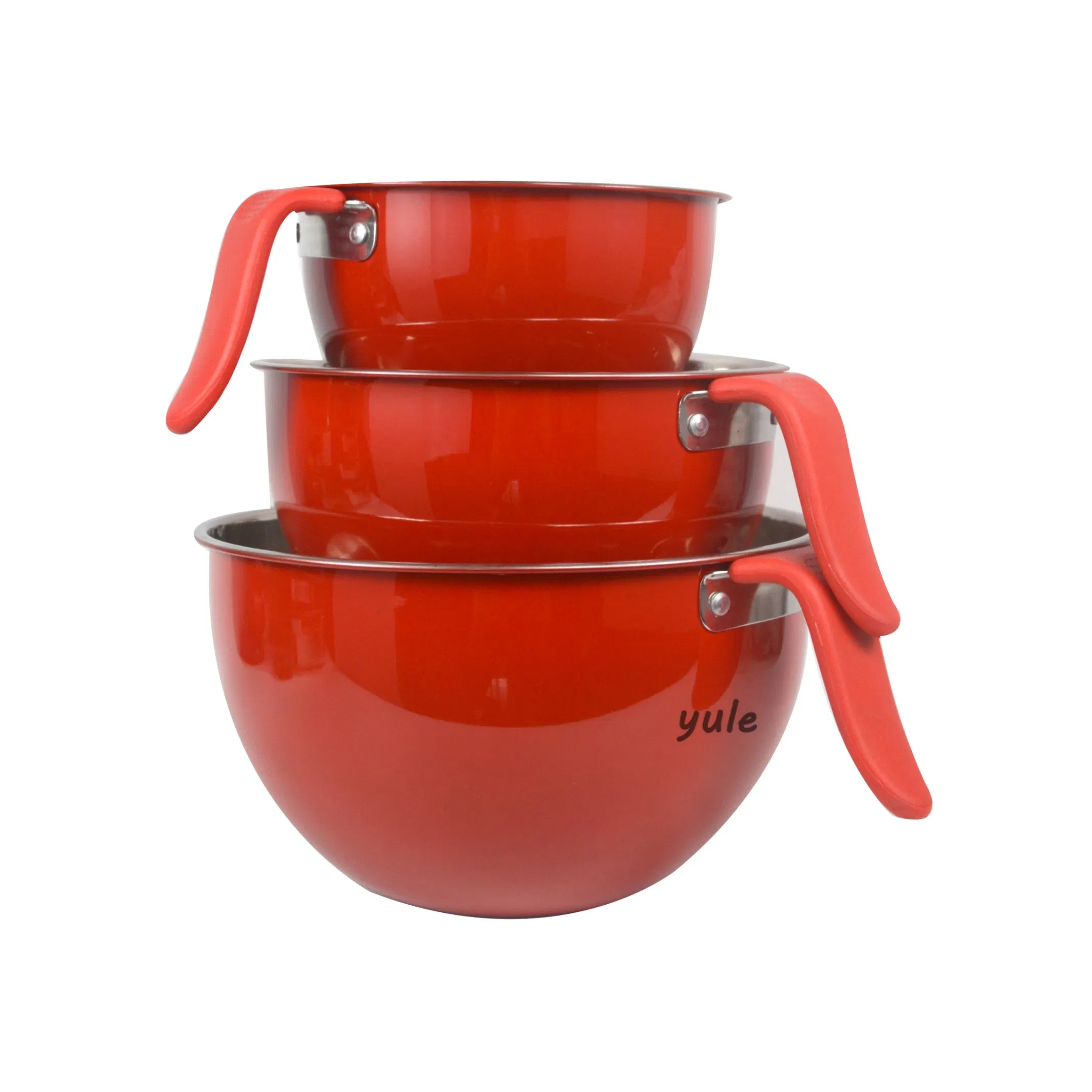 Colorful Kitchenware Salad Bowl Fruit Bowl Long Handles and 3 Graters Stocked Mixing Bowl