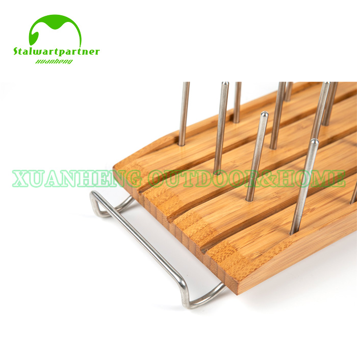 Elegant Wooden Bamboo Plate Dish Rack for Kitchen Organization