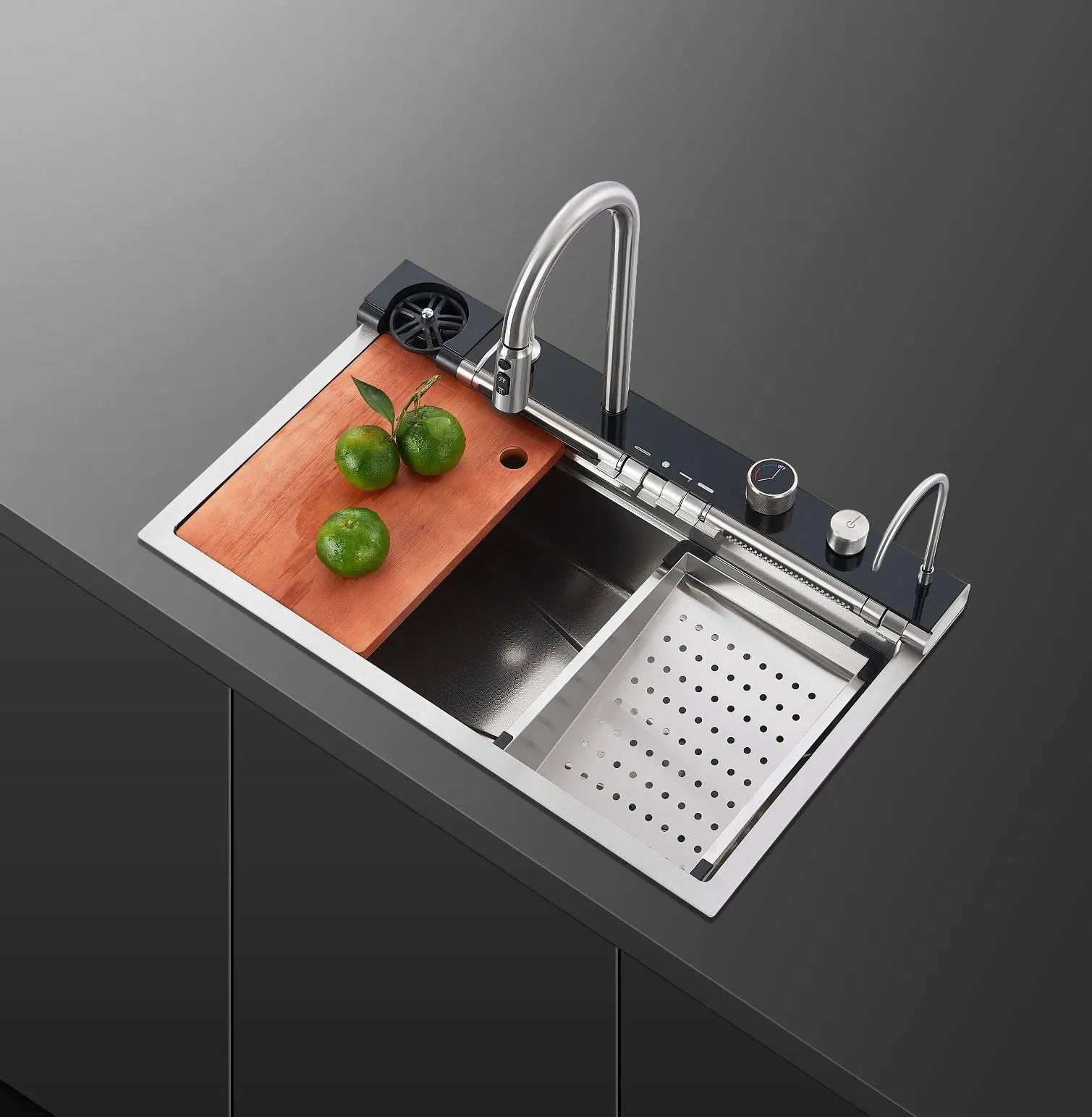 High Quality 201/304 Smart Stainless Steel Kitchen Sink with Touch Control and LED Display in Modern Kitchens