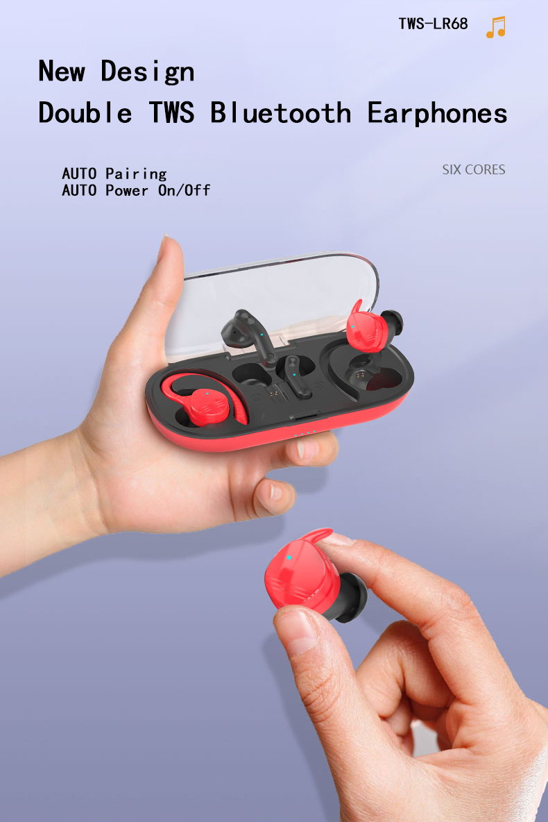 Factory OEM 2 Pairs True Wireless Earphone Over 4h Playtime Dual Tws Headphone with Charging Case