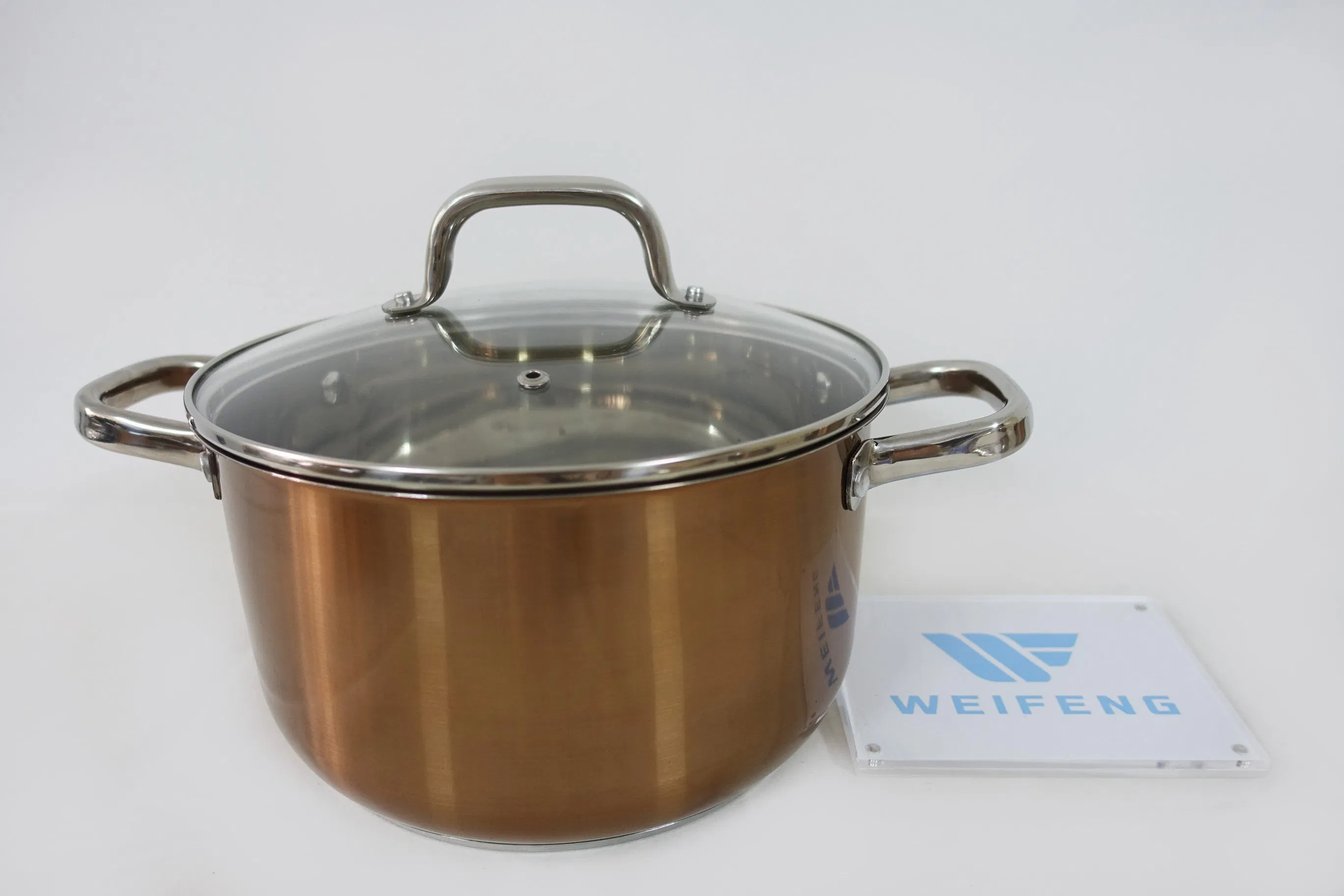 Regular Shape 12 PCS Ss Cookware Set in Golden Color