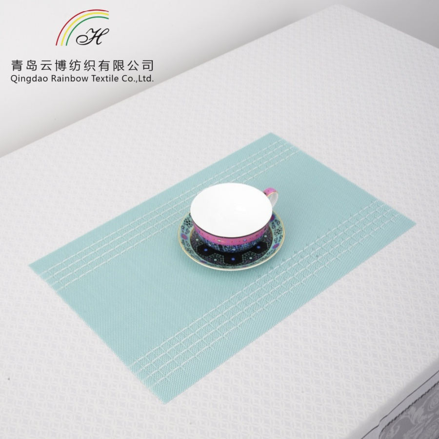 China Factory Table Mat Heat Resistant Non-Slip PVC Polyester Woven Kitchen Placemat