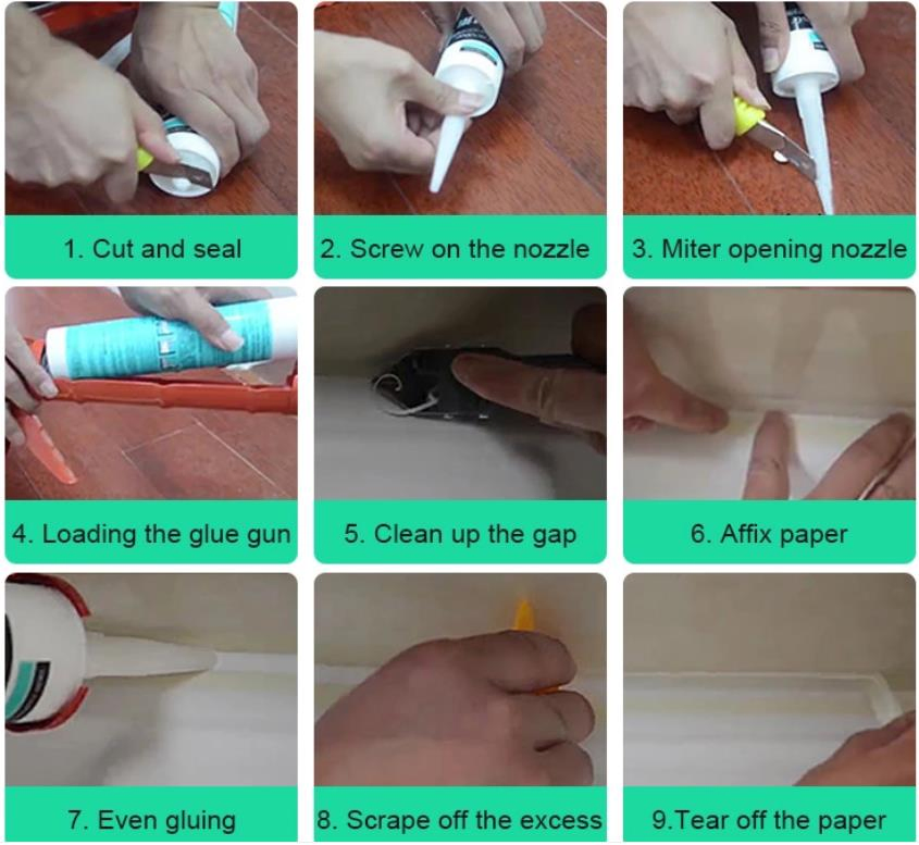 Junbond Brand White Acetoxy Silicone Adhesive Sealant for Window in One Tube 300ml
