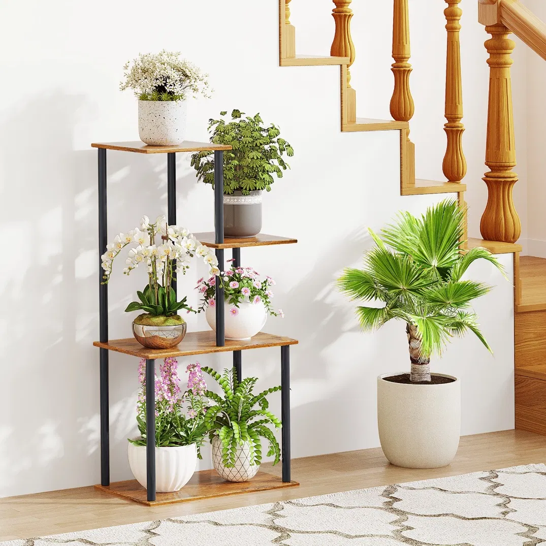 Elegant Tall Flower Pot Rack for Indoor Plant Display
