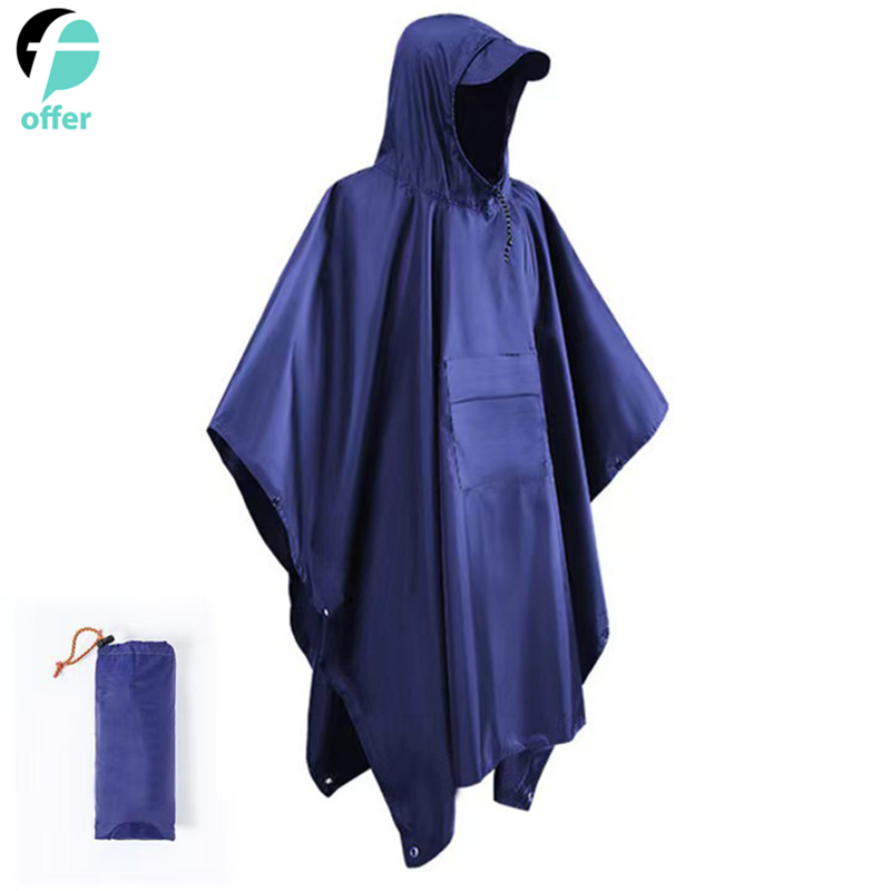 Hooded Rain Poncho Waterproof Raincoat