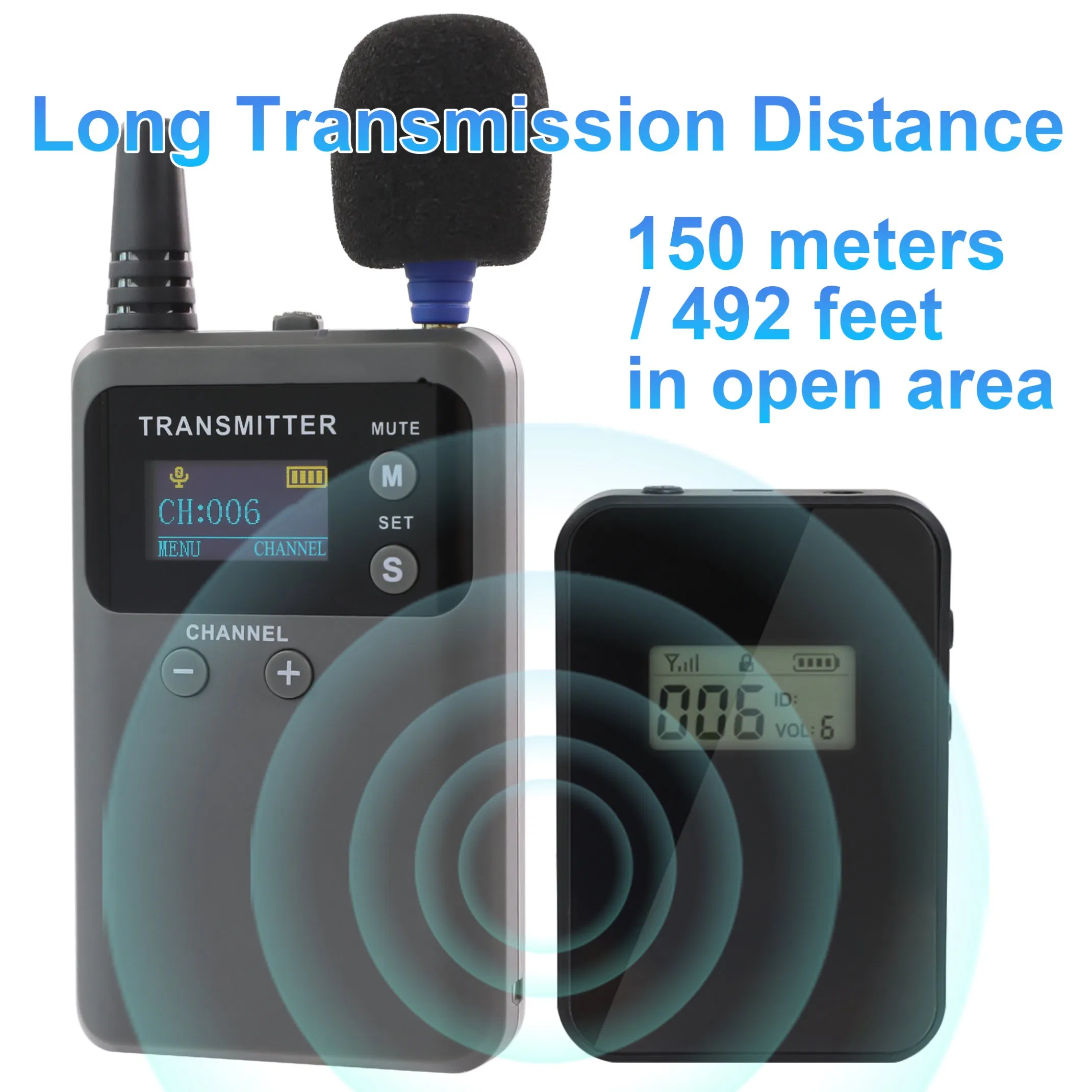 Беспроводная туристическая система гида 2.4G, 999 каналов