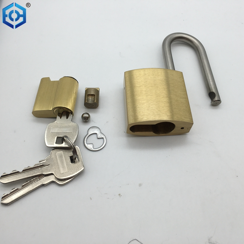 Solid Brass Interchangeable Core Padlock with Key with Wide Lock Body