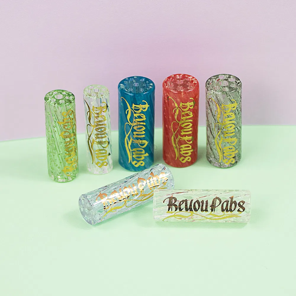 6/8/10/12mm 7/9 Holes Customzied Logo Glow in The Dark Glass Filter Tips