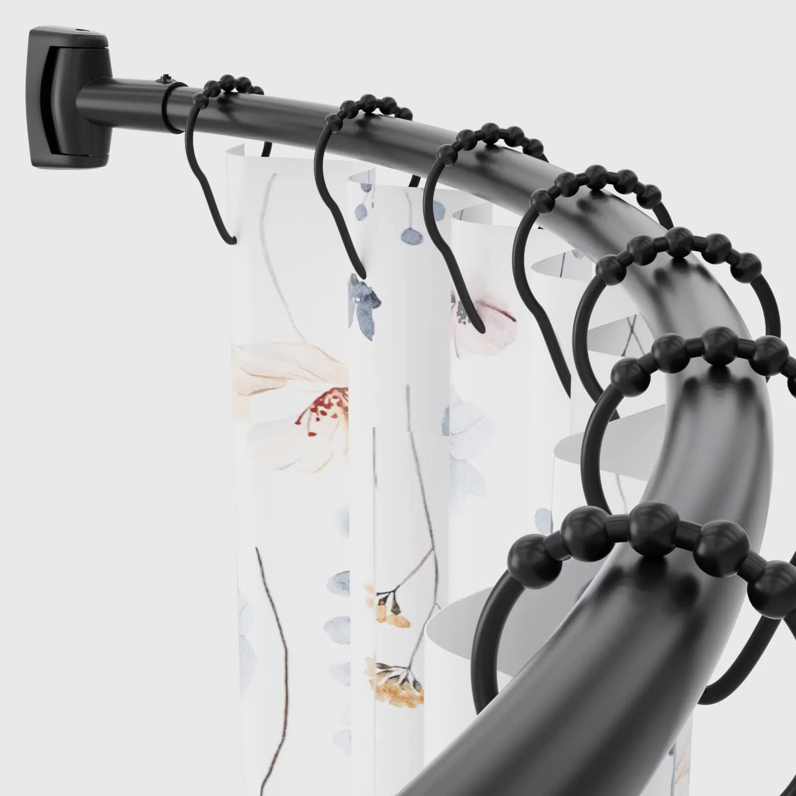 Factory Wholesale Decorative Adjustable Extendable Spring Tension Flexible Shower Curtain Rod