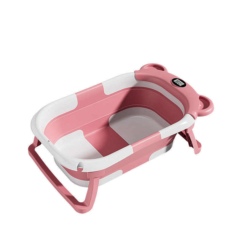 Children Plastic Bath Tubs Fold-Able Toddler Tub Folding Baby Bathtub