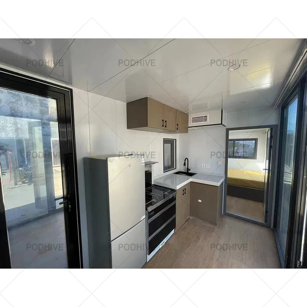Large Prefab Modern Tiny Apple Cabin House Hurricane Proof Prefabricated Portable 20FT 40FT Office Pod Acoustic Container Home