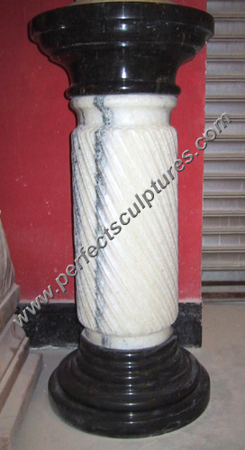Garden Home Decorative Mix Color Stone Pillar Marble Carving Column for Outdoor Indoor Decoration (QCM041)