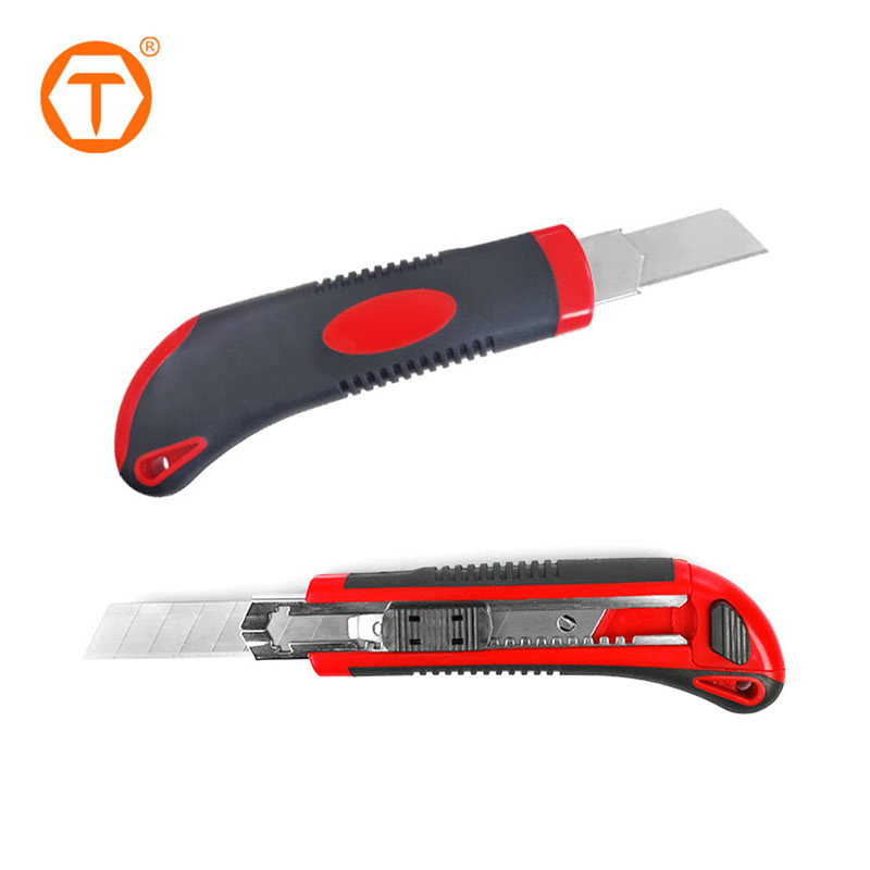 Wholesale Red Black 18mm Telescopic Multi Blade Automatic Utility Knife Cutte