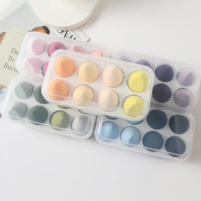 Solid Color Makeup Sponge Set, Drift Bottle Puff Set, Waterdrop & Gourd-Shaped Slanted Makeup Sponges, Cosmetic Sponge