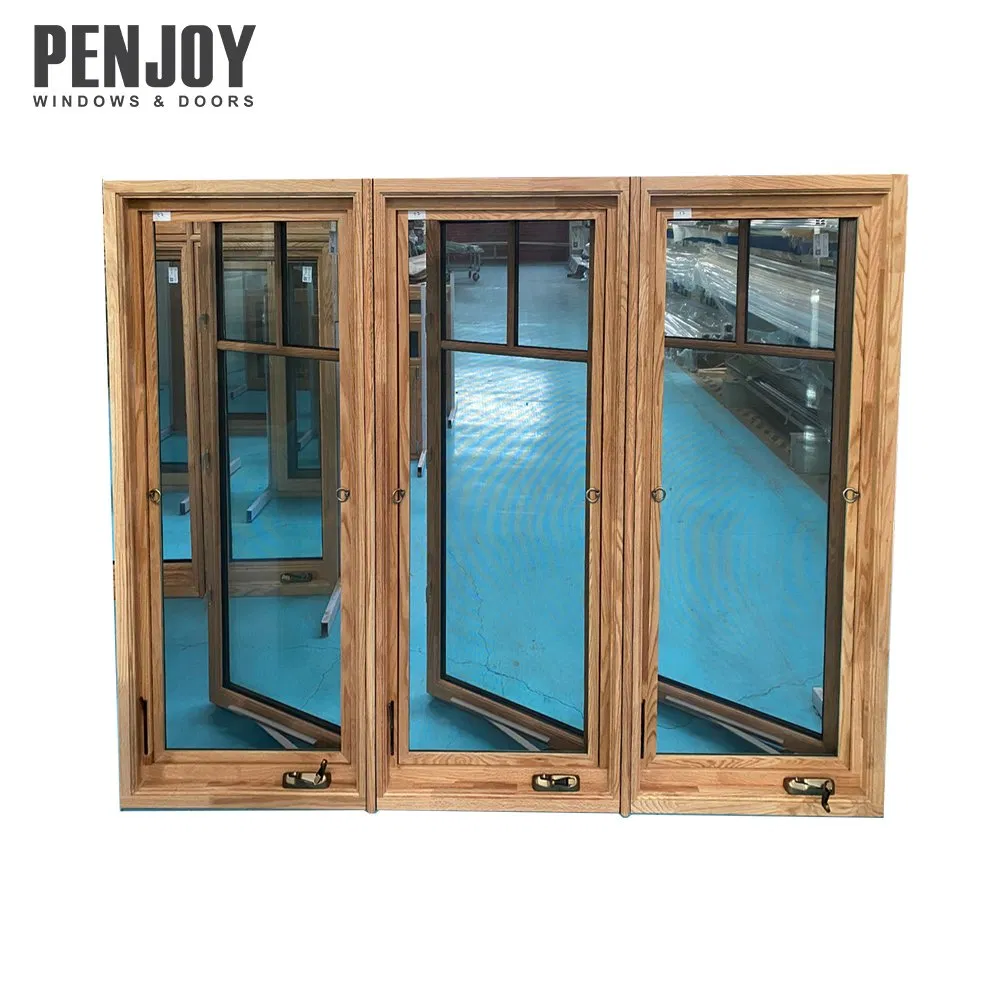 Penjoy Custom Size North American Style Wood Aluminium Opening Crank Casement Window
