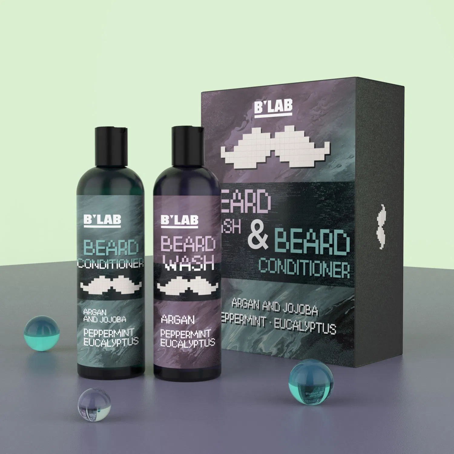 Wholesale Natural Organic Cleansing Wash Men Beard Shampoo and Conditioner Beard Care