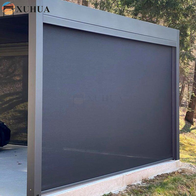 Xuhua Factory Customized Motorized Vertical Fabric Outdoor Garden Sunshade Zip Track Blinds