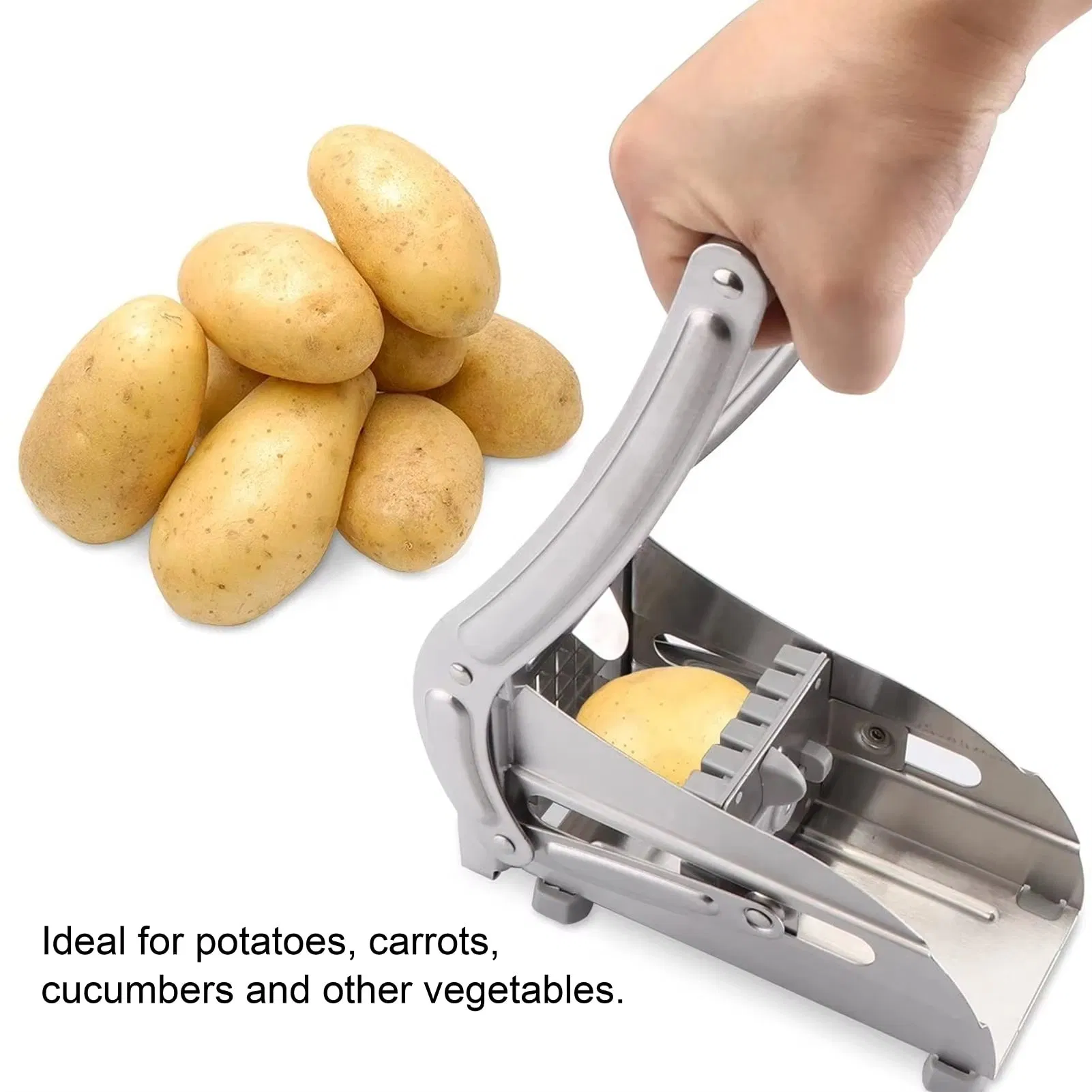 Kitchen Gadget Cucumber Onion Chipper Stainless Steel Manual Press French Fries & Potato Cutter Fruit & Vegetable Tool